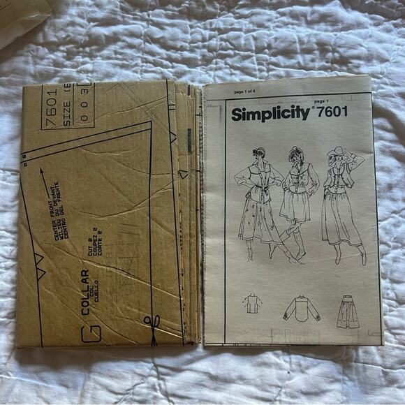Simplicity 7601 Uncut Western Skirt | Shirt | Vest Sewing Pattern (Vintage 6-8) - Picture 7 of 7